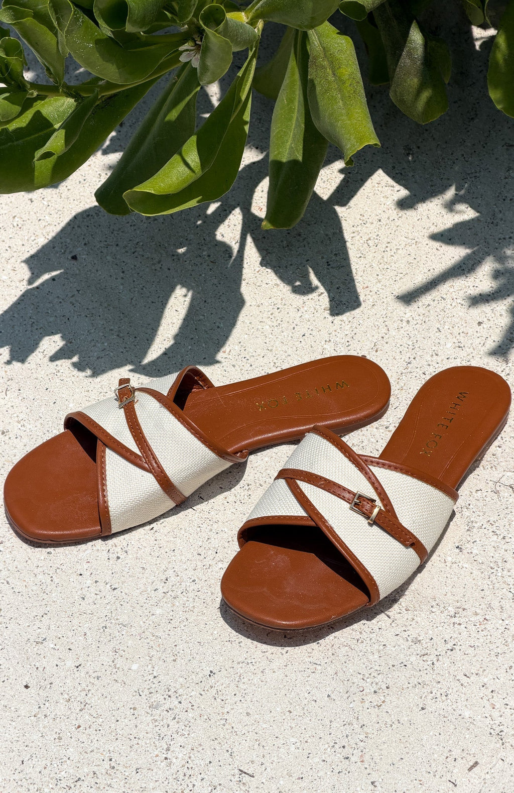 White Fox Pearson Slides Tan