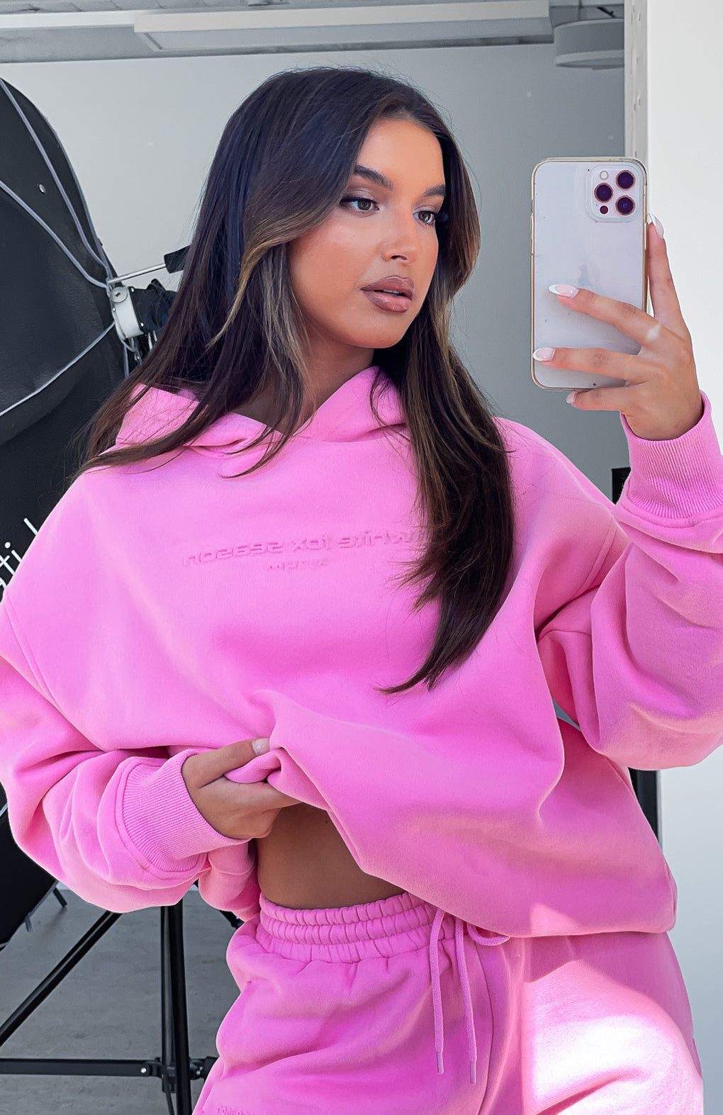White Fox Future Forward Oversized Hoodie Candy Pink