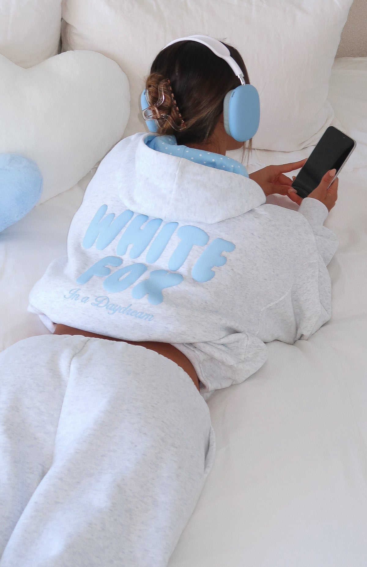 White Fox Daydreamers Nadia Oversized Hoodie Grey Marle