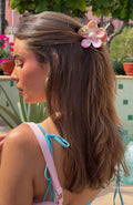 White Fox Romina Hair Clip Pink Marble