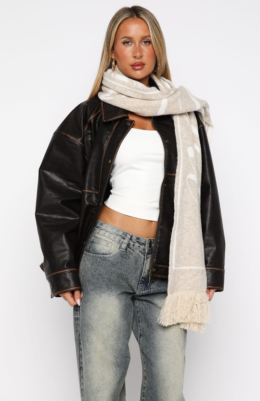 White Fox Aariya Scarf Nude