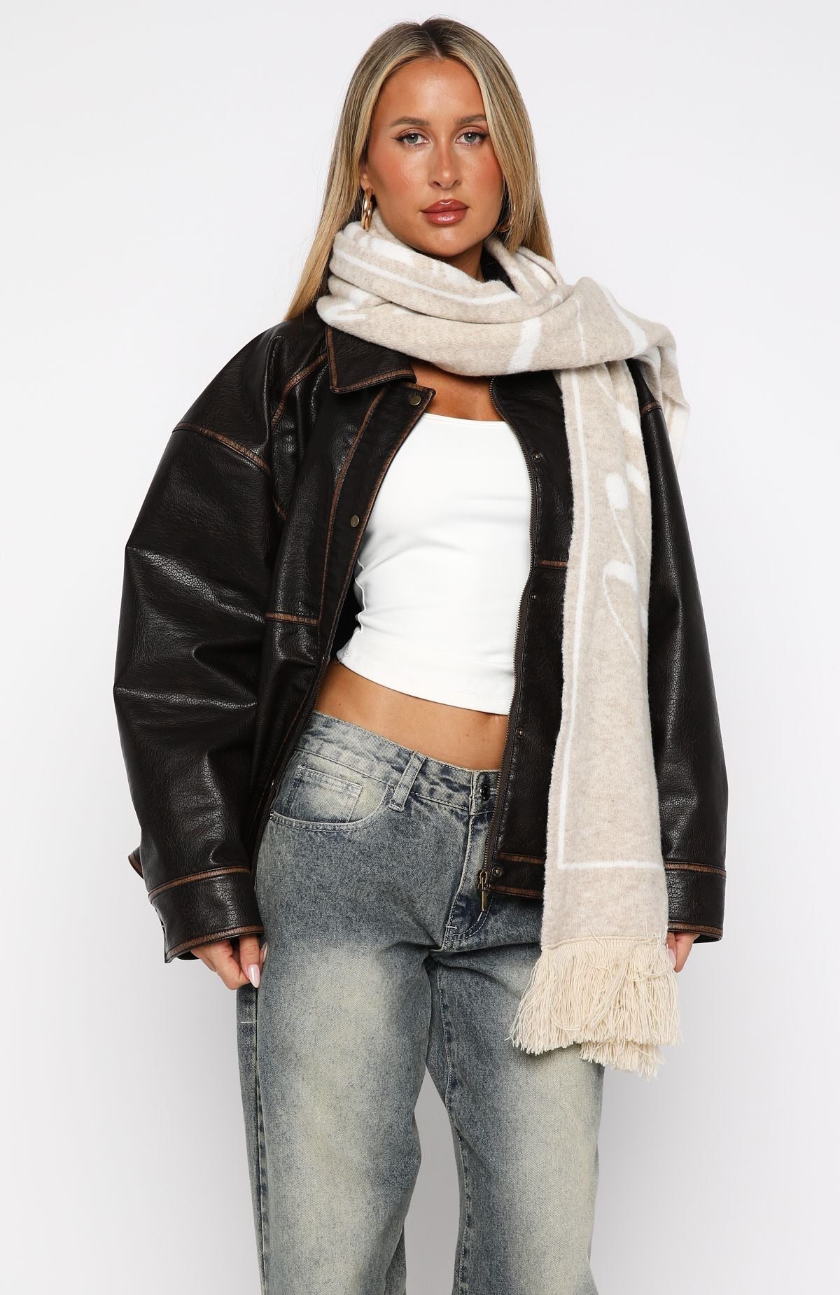 White Fox Aariya Scarf Nude