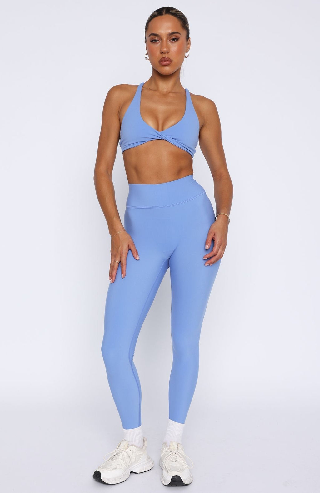 White Fox Go Getter High Waisted Leggings Blueberry