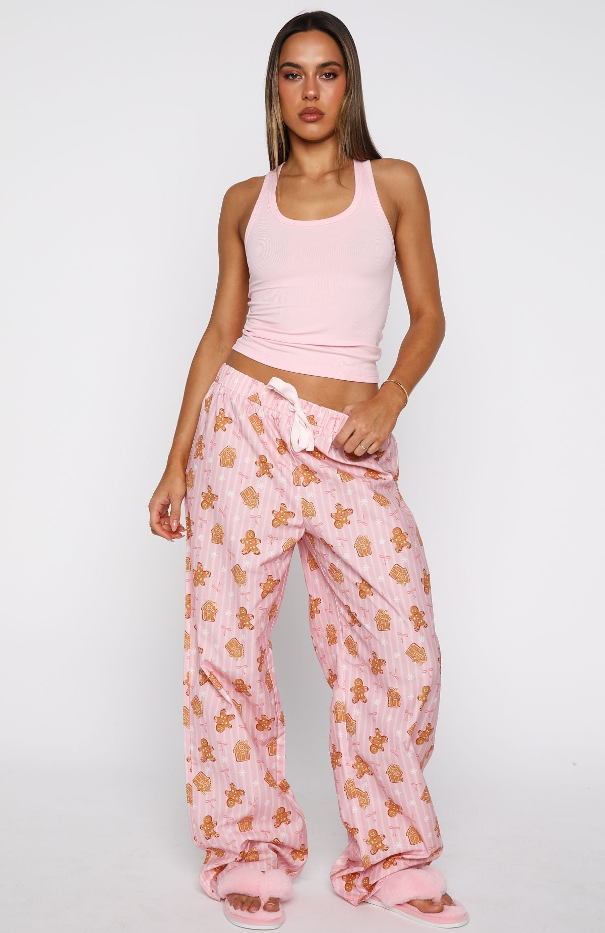 White Fox Sweetheart Pyjama Pants Gingerbread Twist