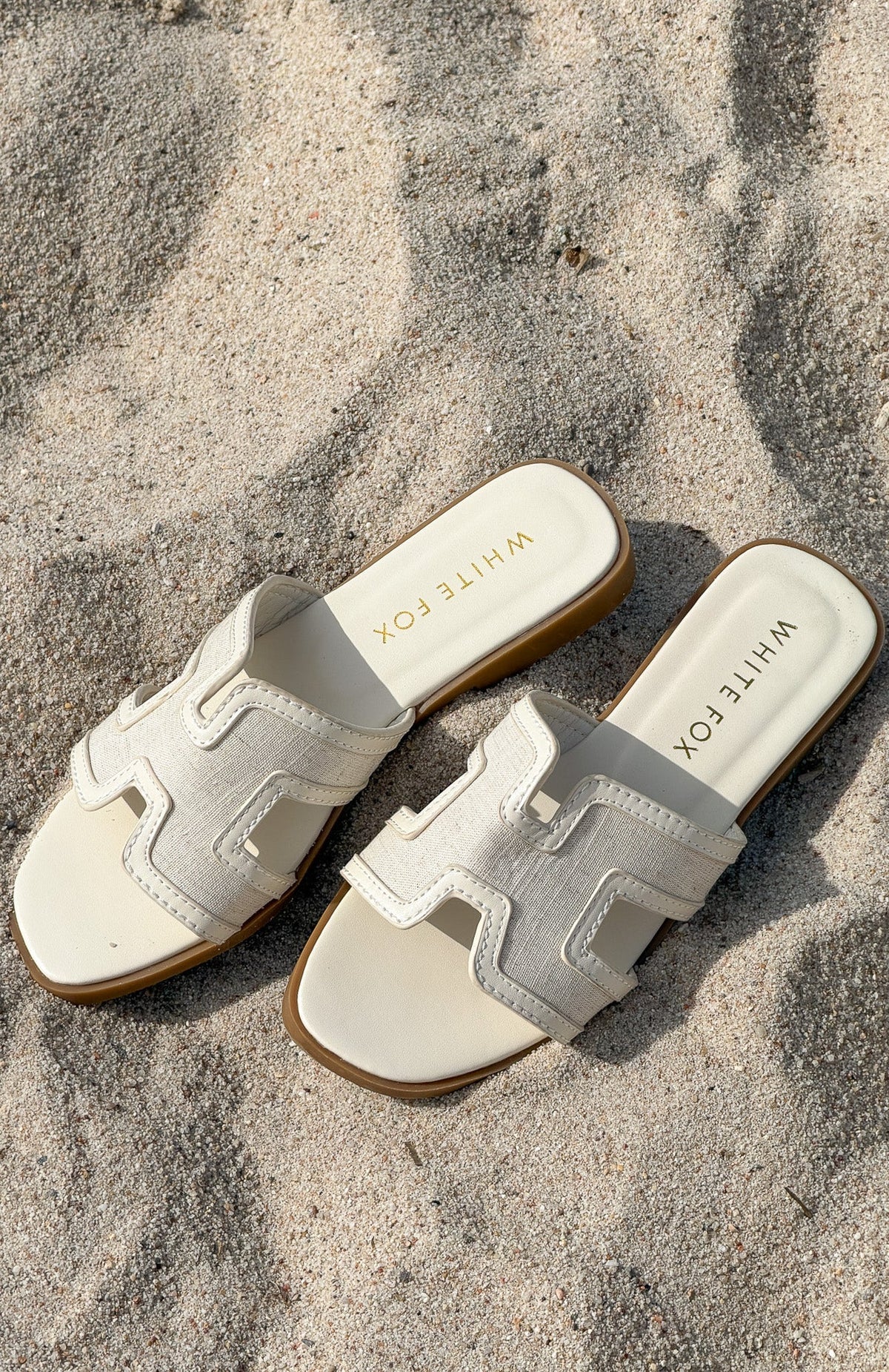 White Fox Sophia Canvas Sandals Cream/Natural