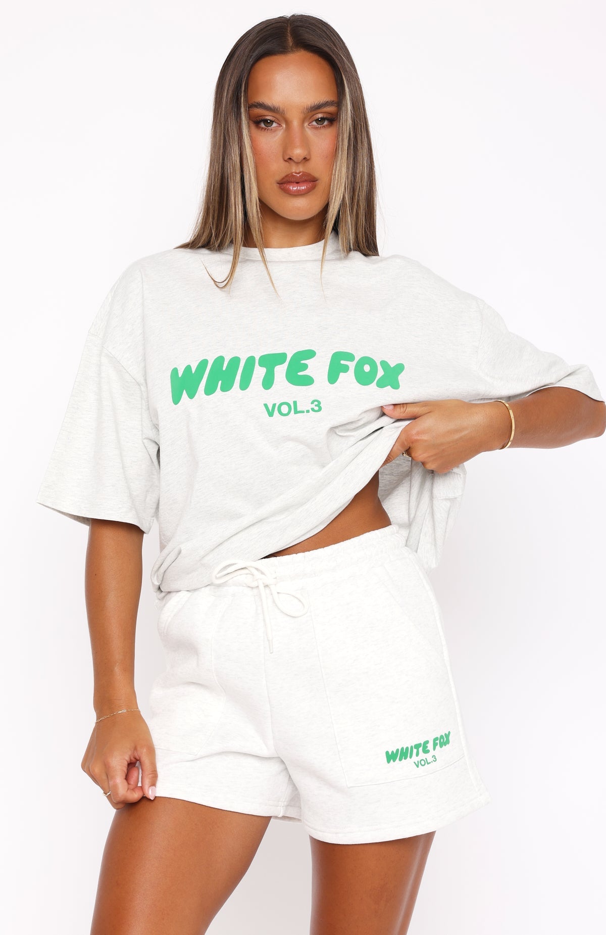 White Fox Offstage Lounge Shorts Glacier Grey
