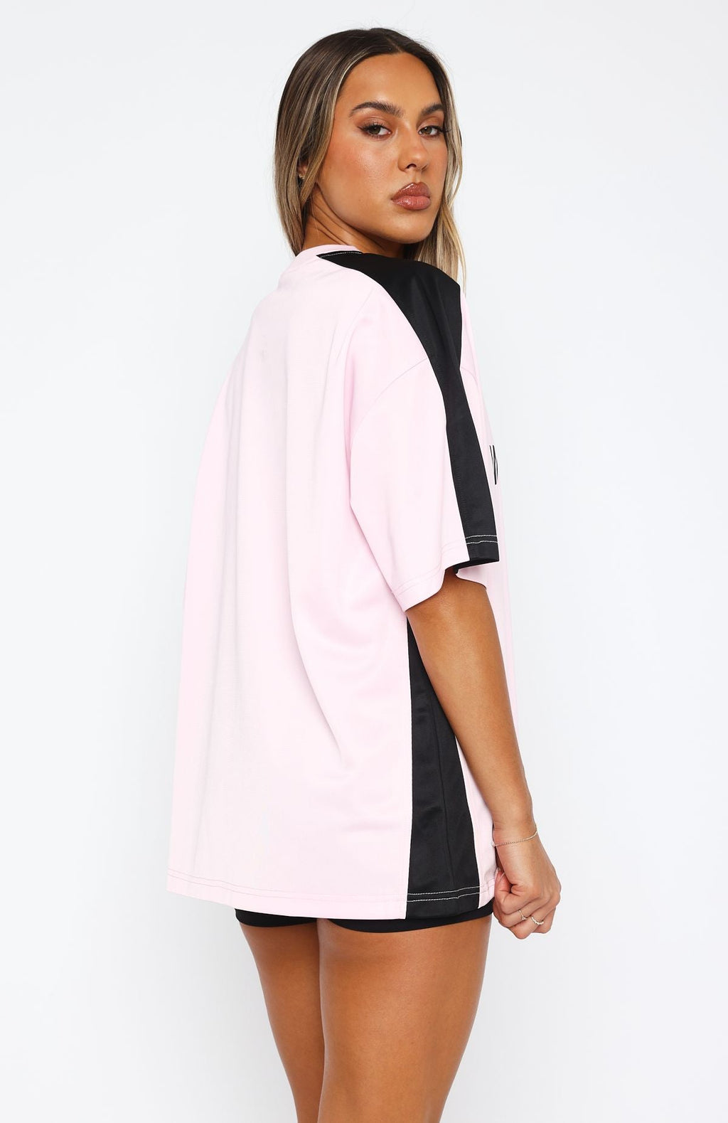 White Fox Checking Up On You Oversized Jersey Light Pink
