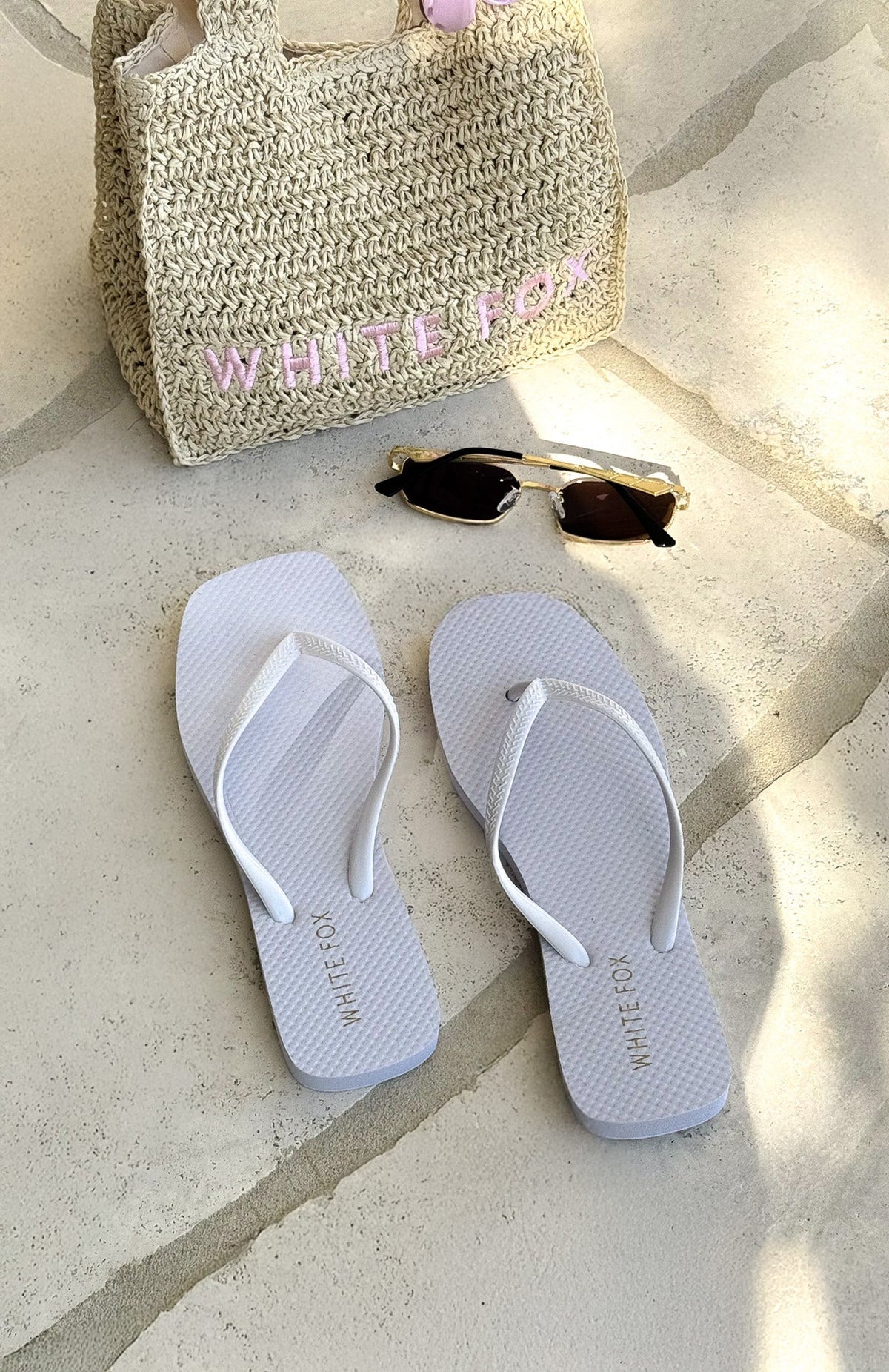 White Fox Josie Thong Sandals White