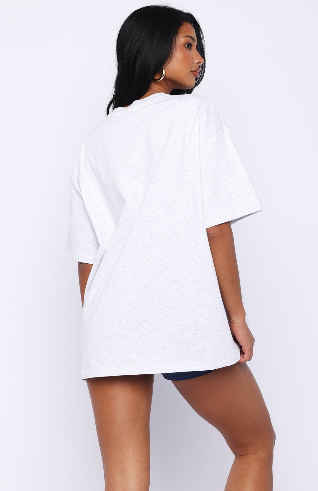 White Fox Starting Fresh Oversized Tee Grey Marle