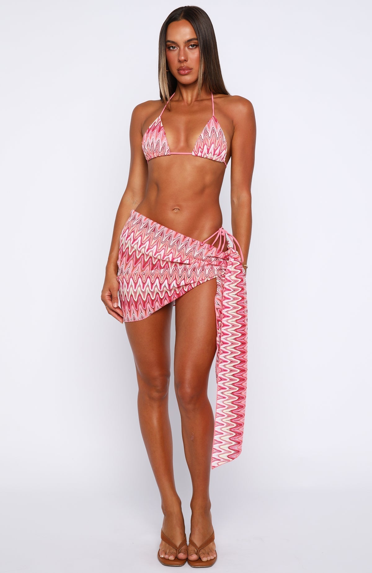 White Fox Water Goddess Sarong Sunrise Waves