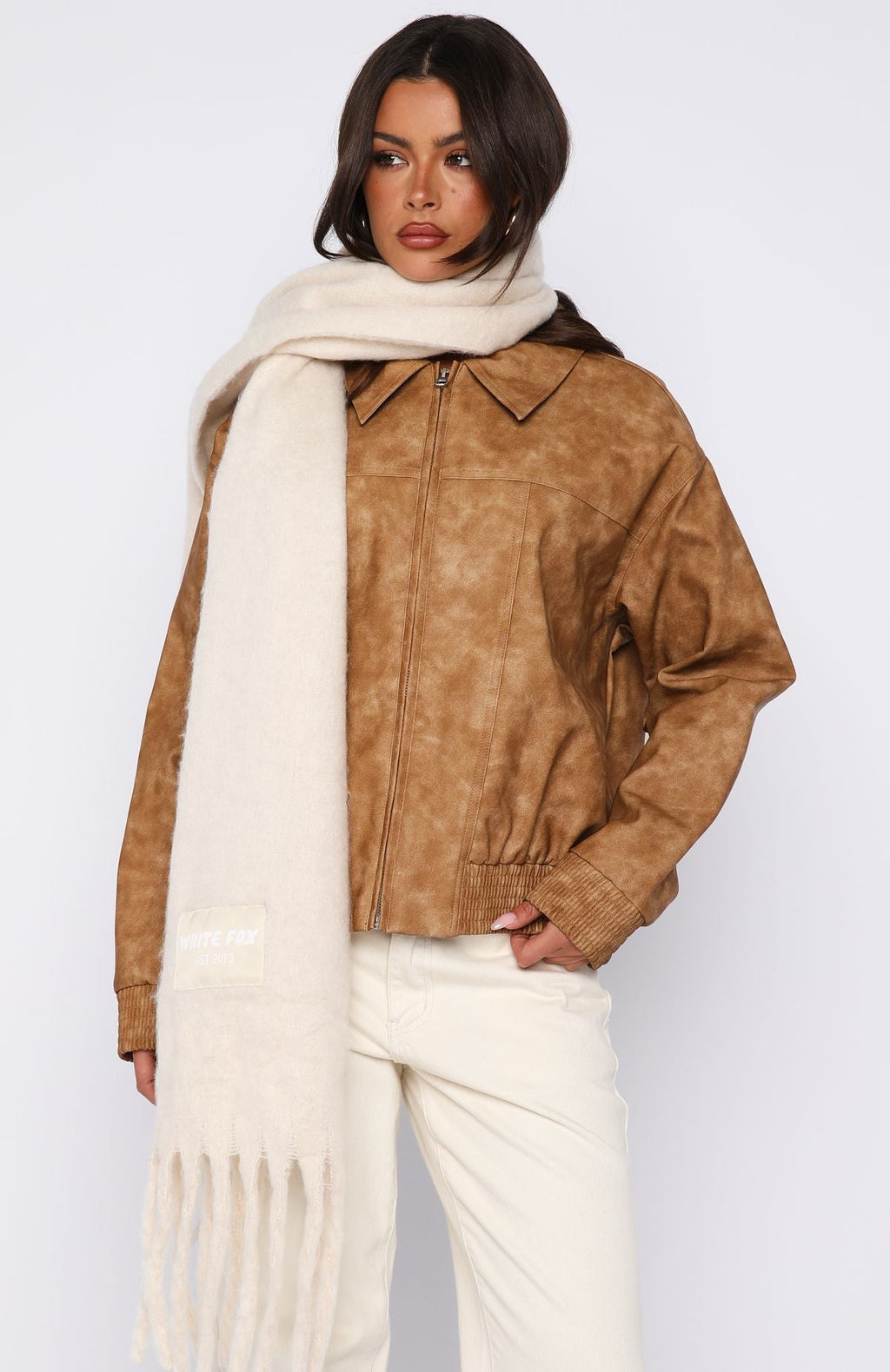 White Fox Luna Scarf Oat