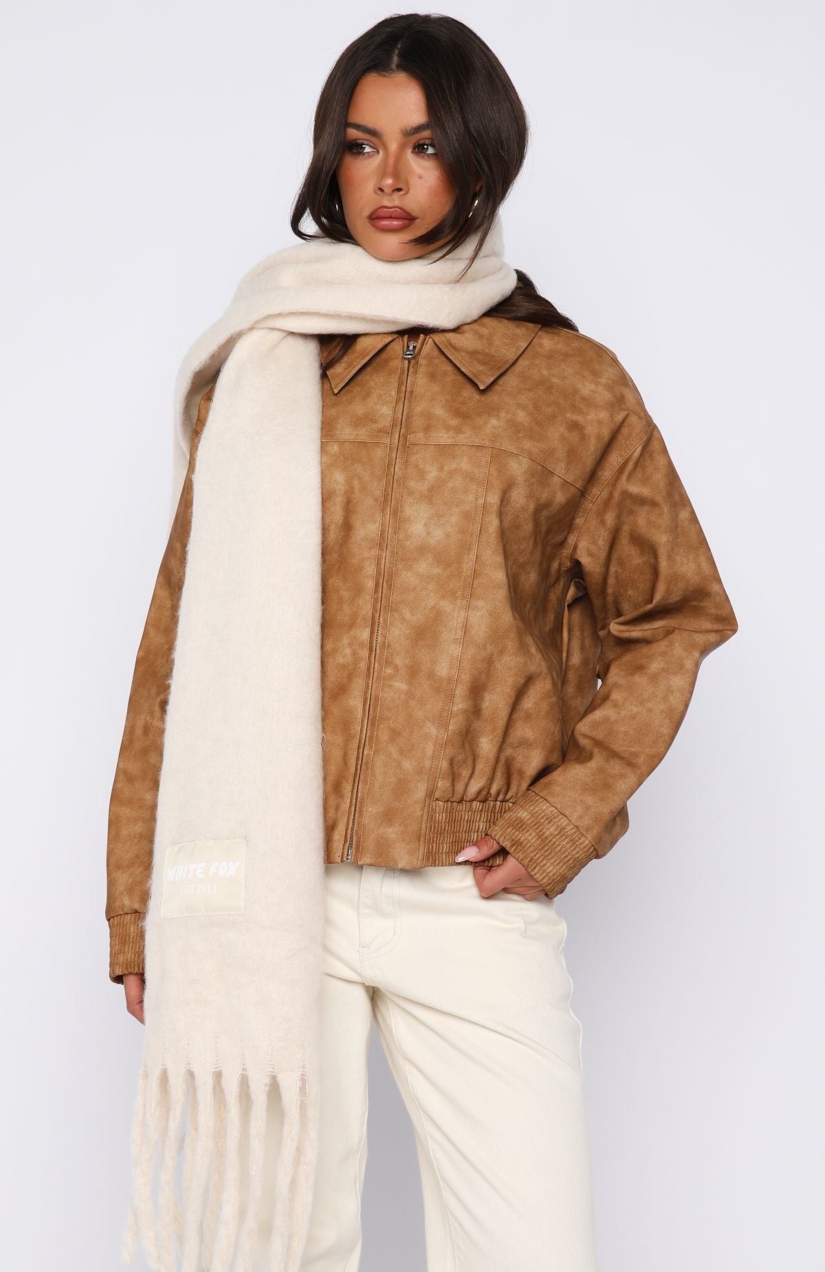White Fox Luna Scarf Oat