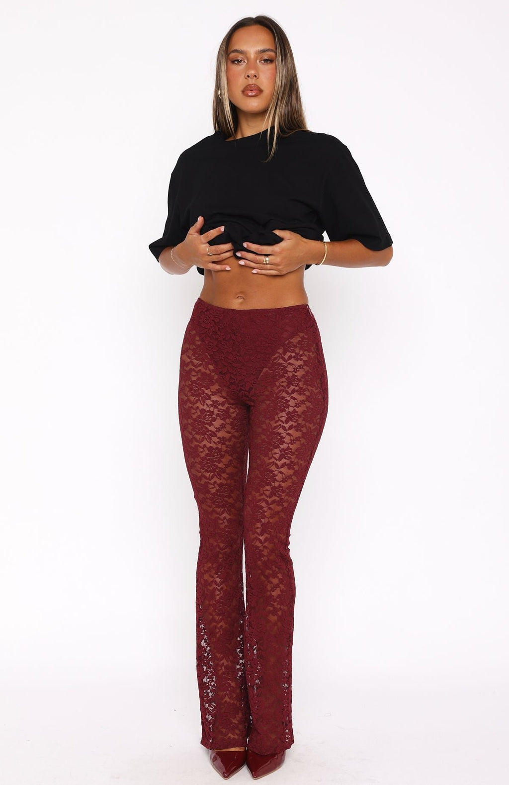 White Fox New Era Pants Wine
