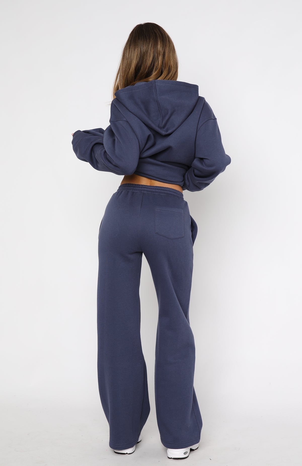 White Fox Match Your Words Wide Leg Sweatpants Navy