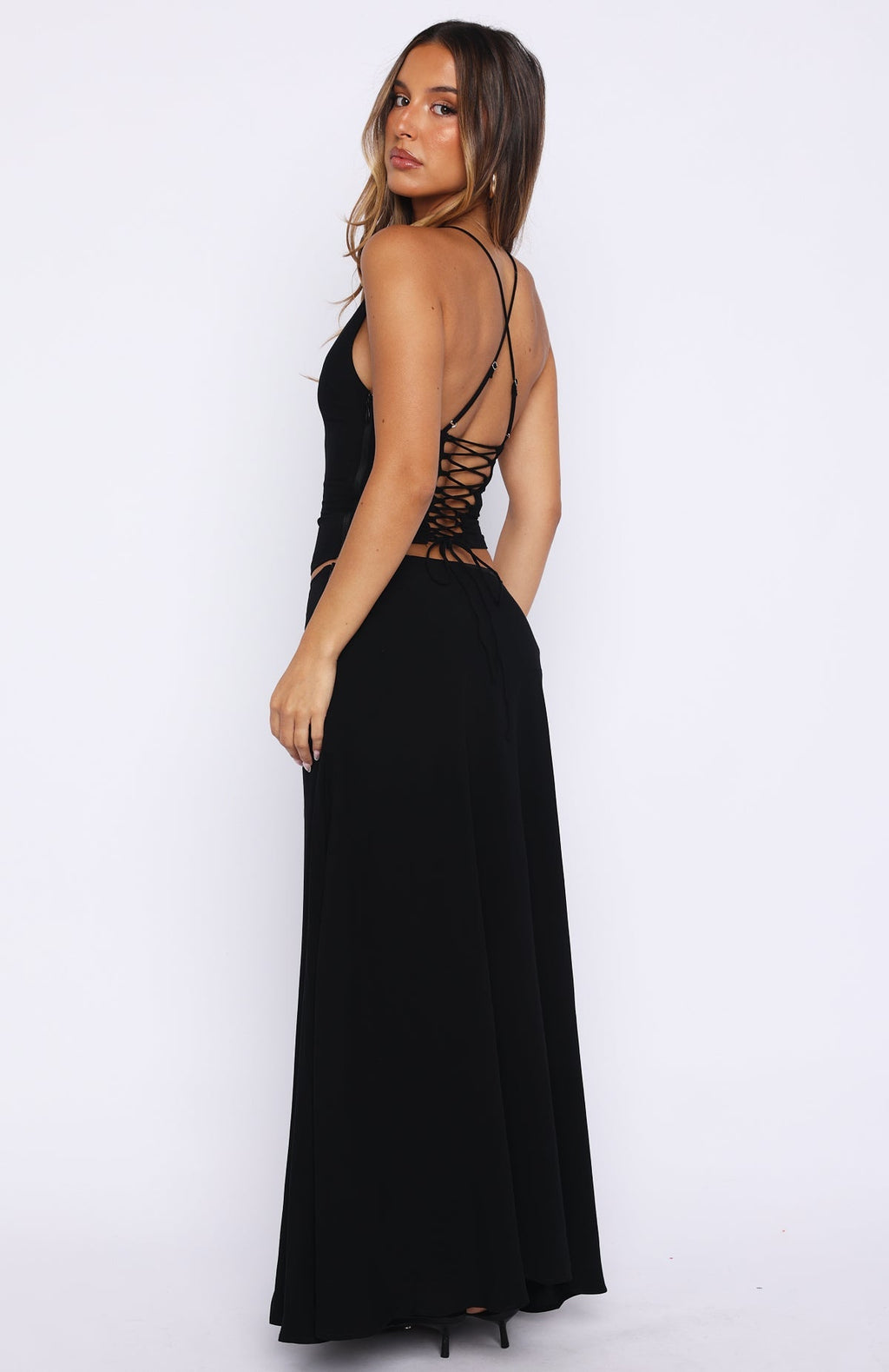 White Fox Sunbliss Maxi Skirt Black