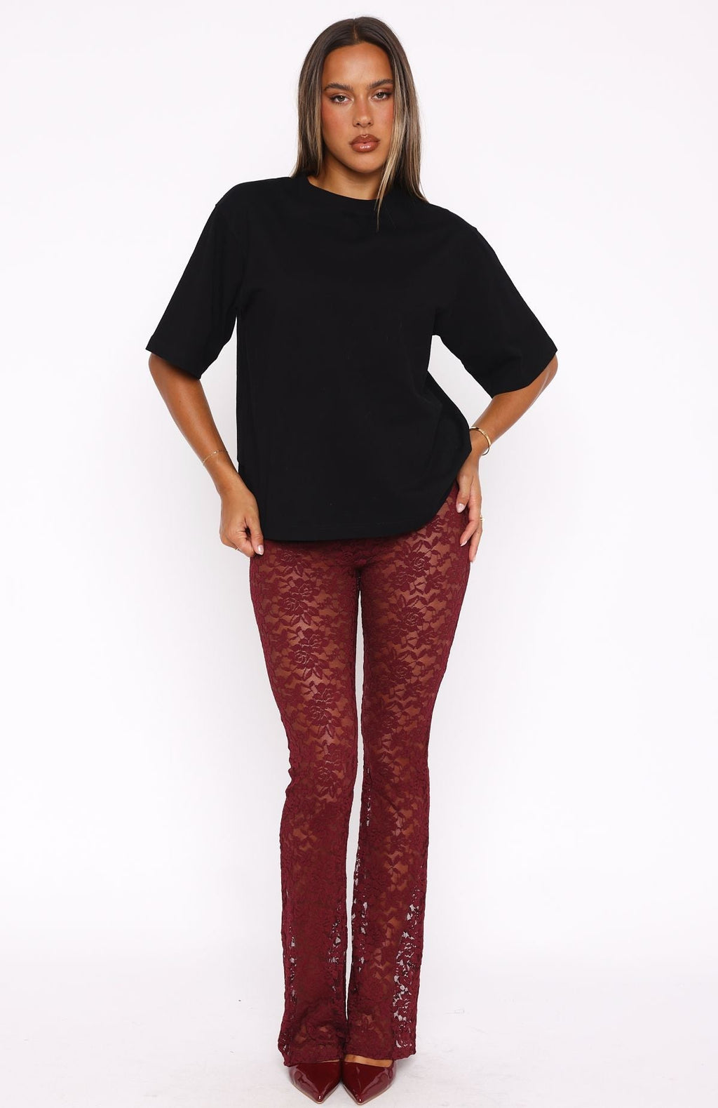 White Fox New Era Pants Wine