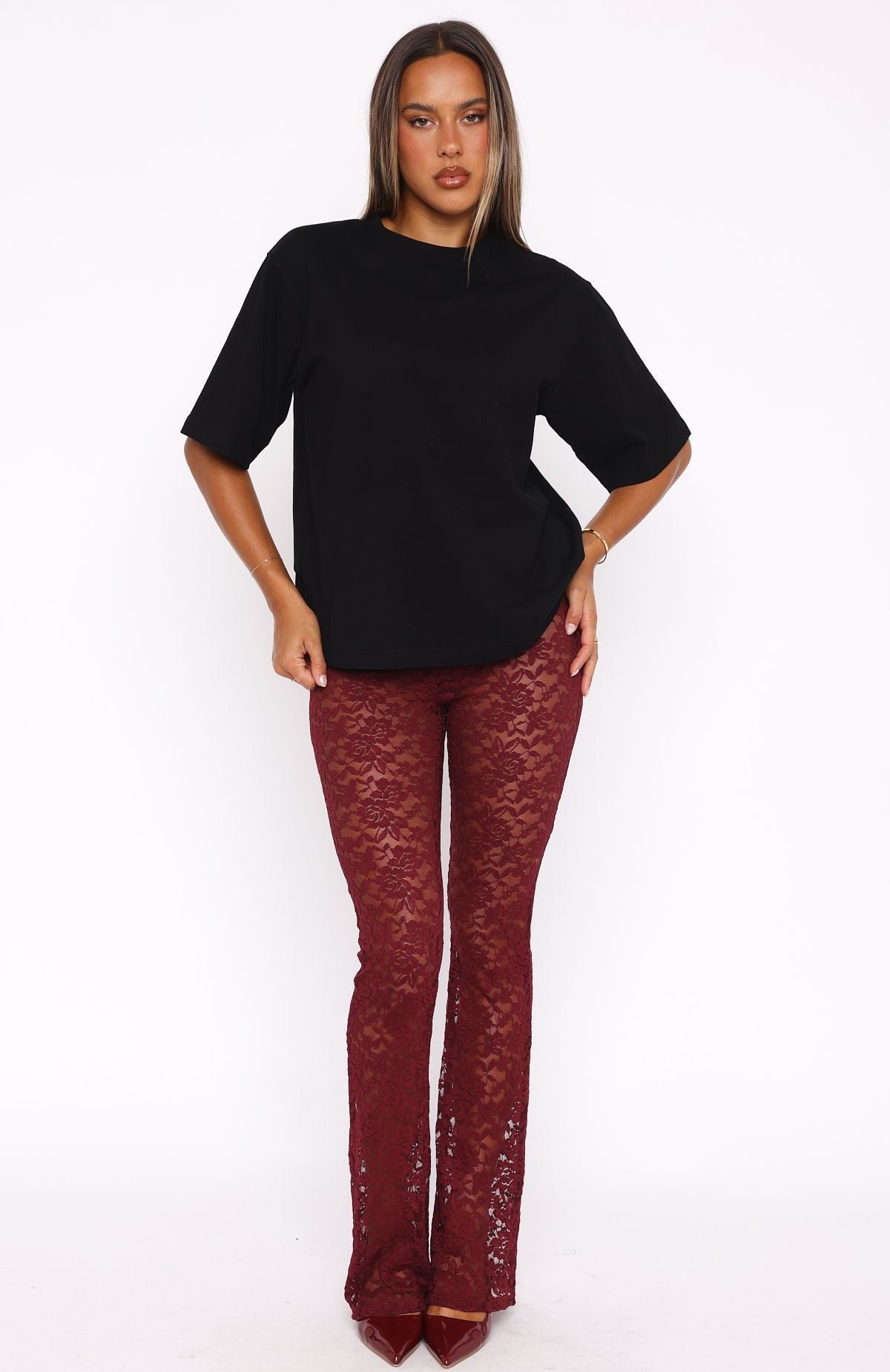 White Fox New Era Pants Wine