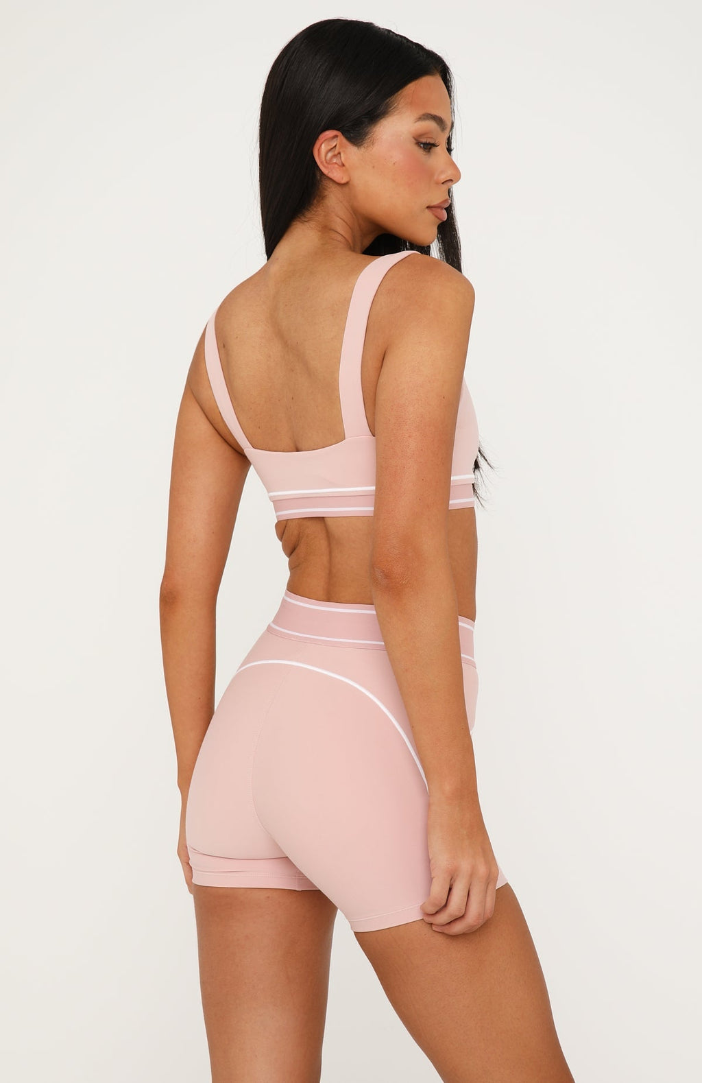 White Fox Tense Sports Bra Dusty Pink/White