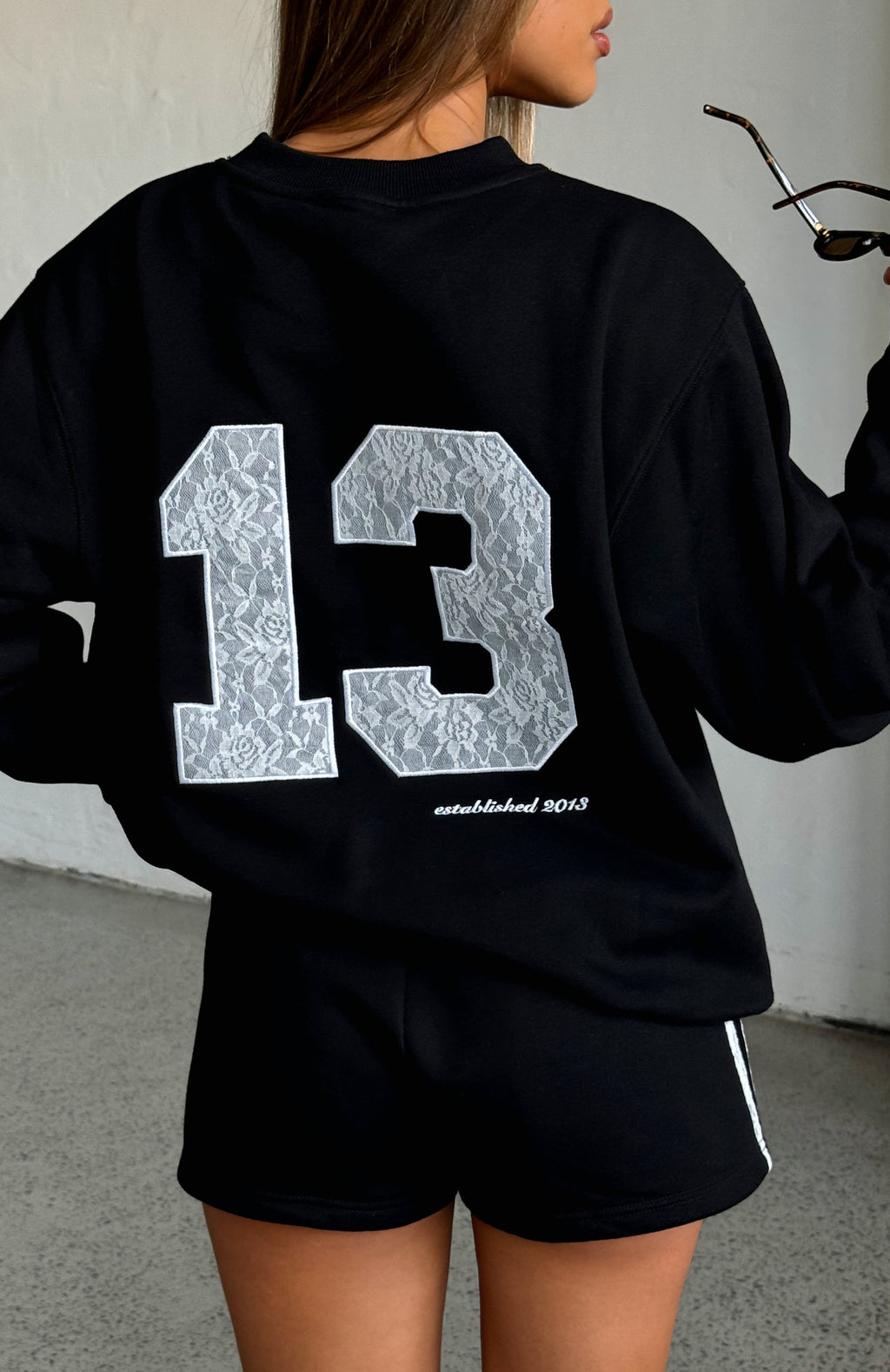 White Fox Gave You Everything Oversized Sweater Black
