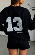 White Fox Gave You Everything Oversized Sweater Black
