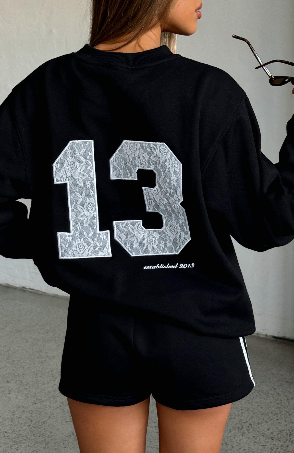 White Fox Gave You Everything Oversized Sweater Black