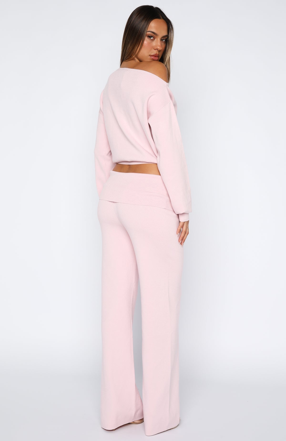 White Fox Can't Find The Words Knit Pants Pink