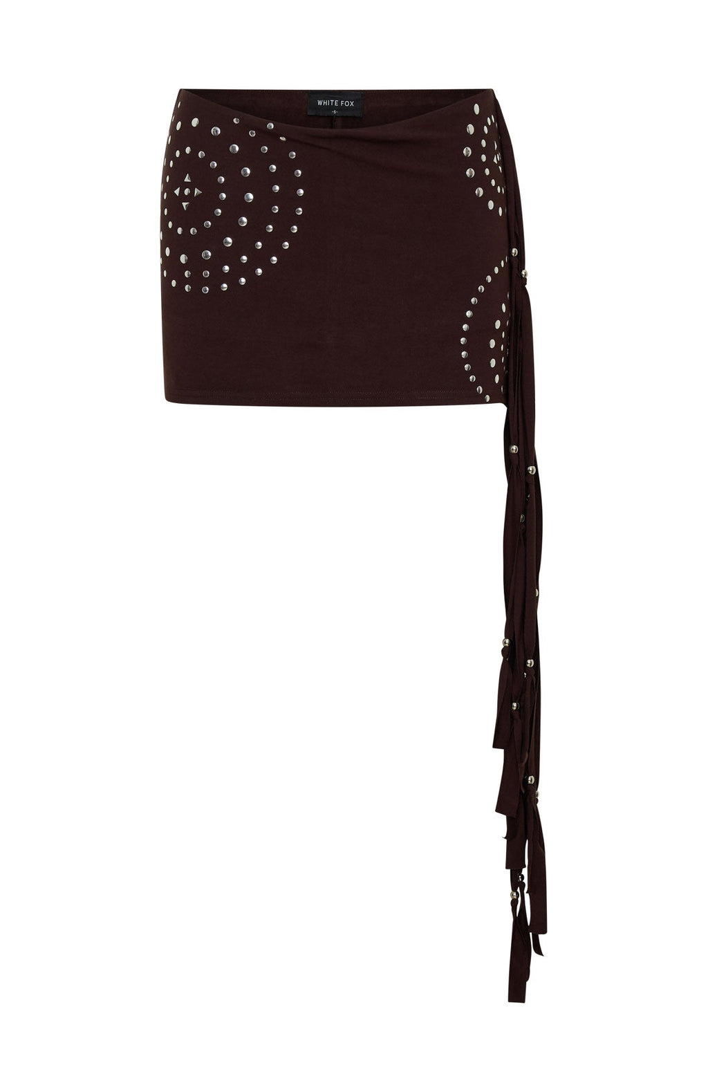 White Fox It Will Work Out Studded Mini Skort Dark Chocolate
