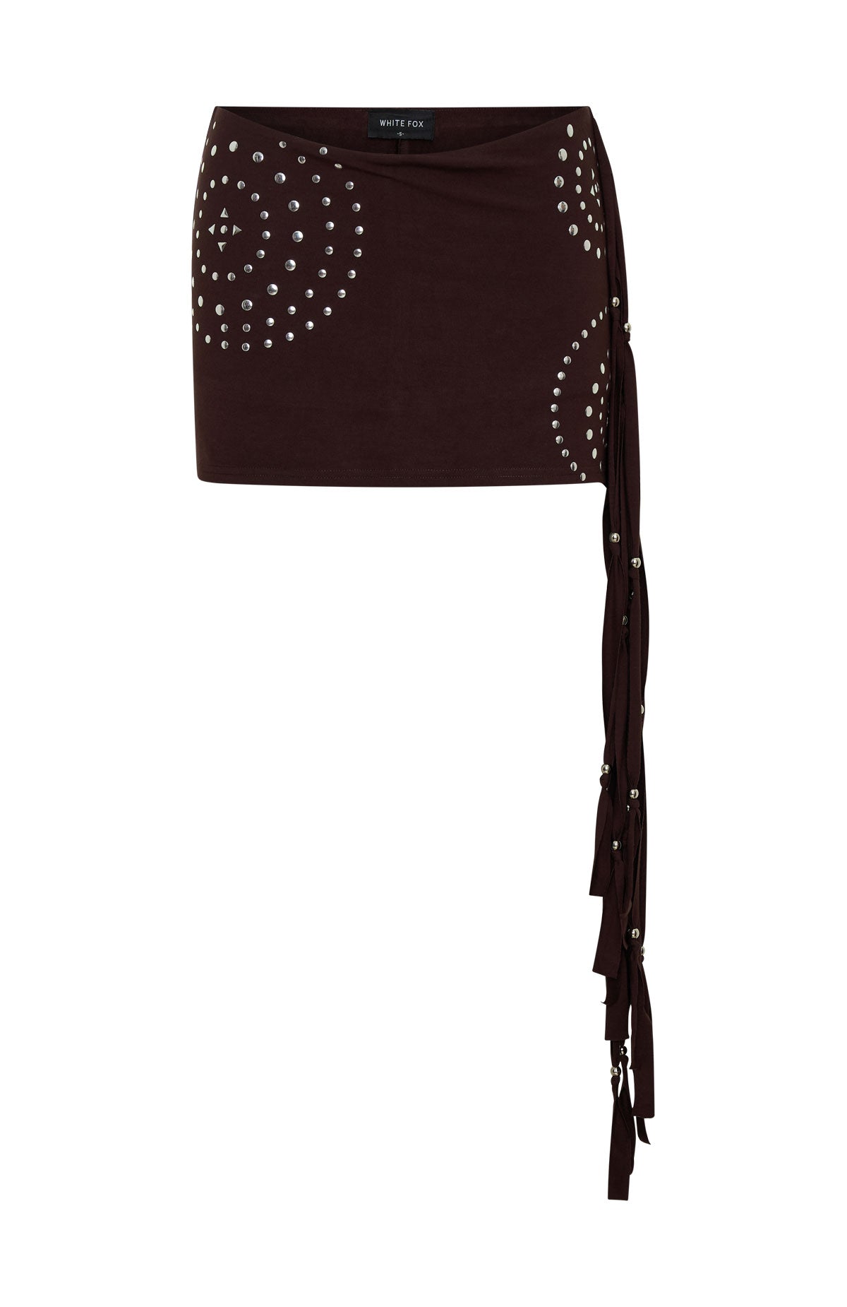 White Fox It Will Work Out Studded Mini Skort Dark Chocolate