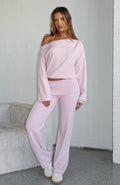 White Fox Can't Find The Words Knit Pants Pink