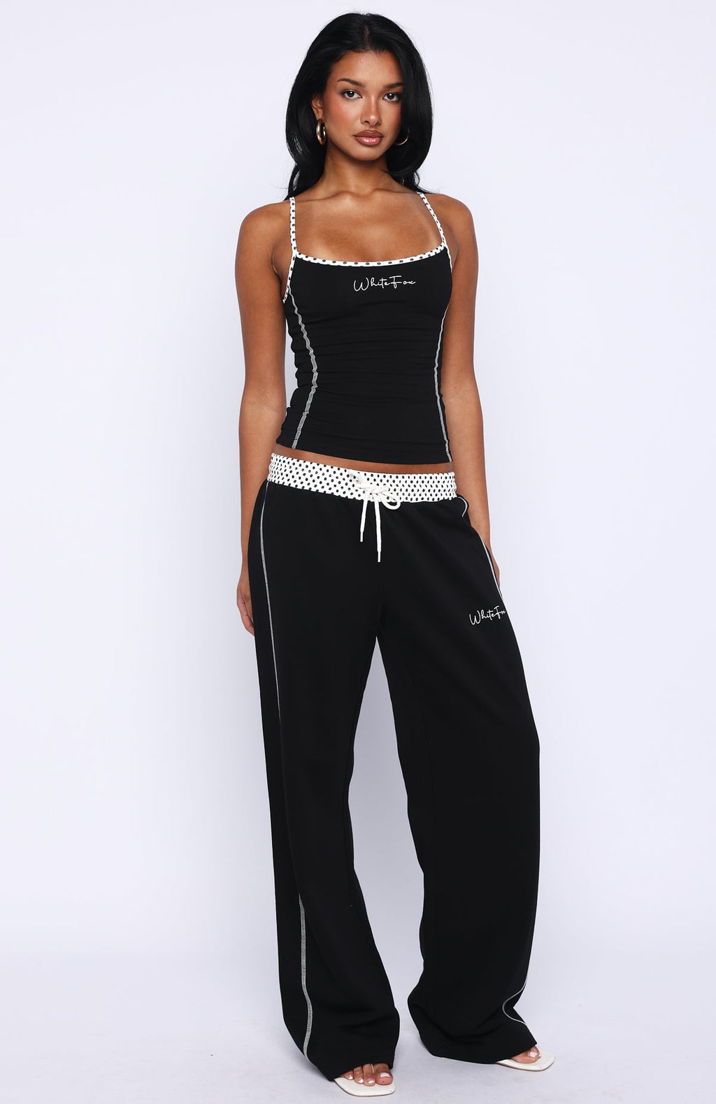 White Fox Pure Attraction Singlet Top Black