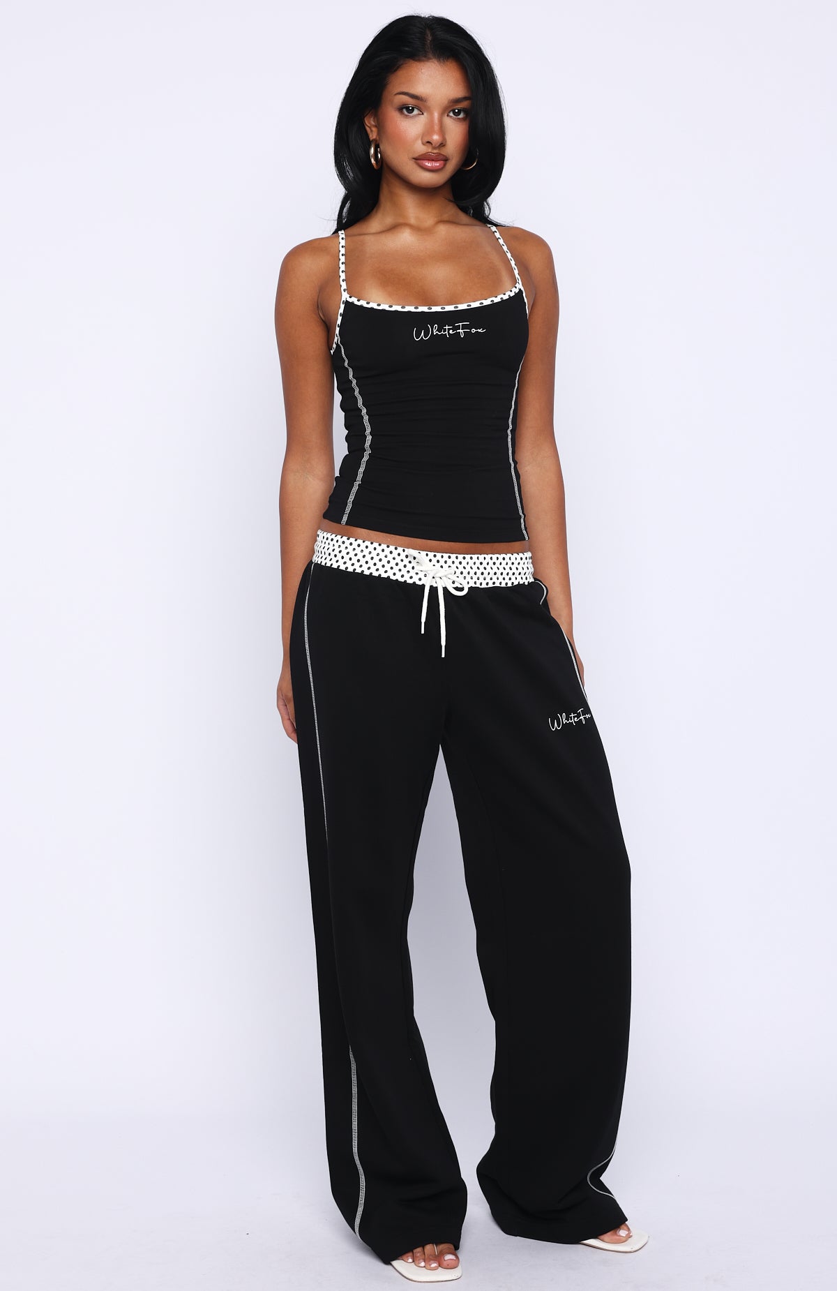 White Fox Pure Attraction Singlet Top Black