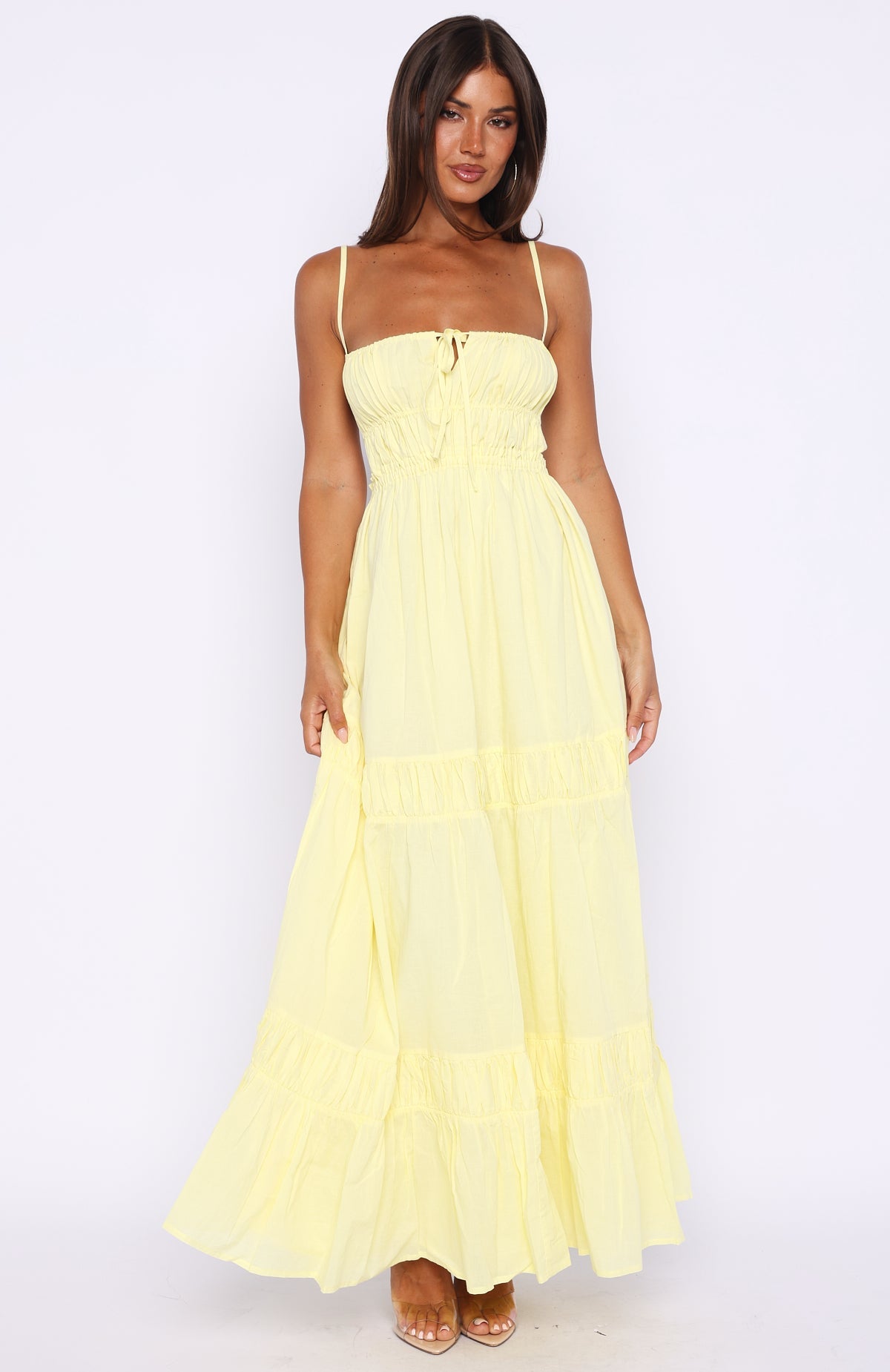 White Fox Rumour Has It Maxi Dress Lemon