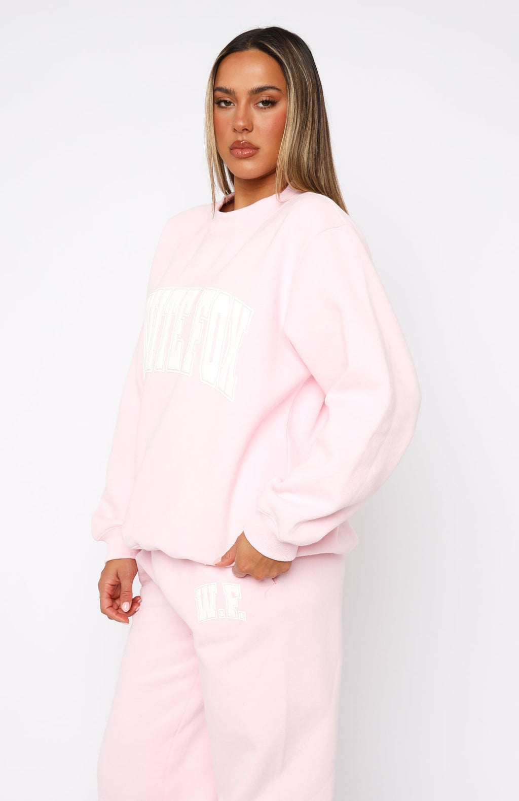 White Fox Decade Classics Varsity Oversized Sweater Posy