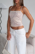 White Fox Hung Up On You Cami Top Blush Safari