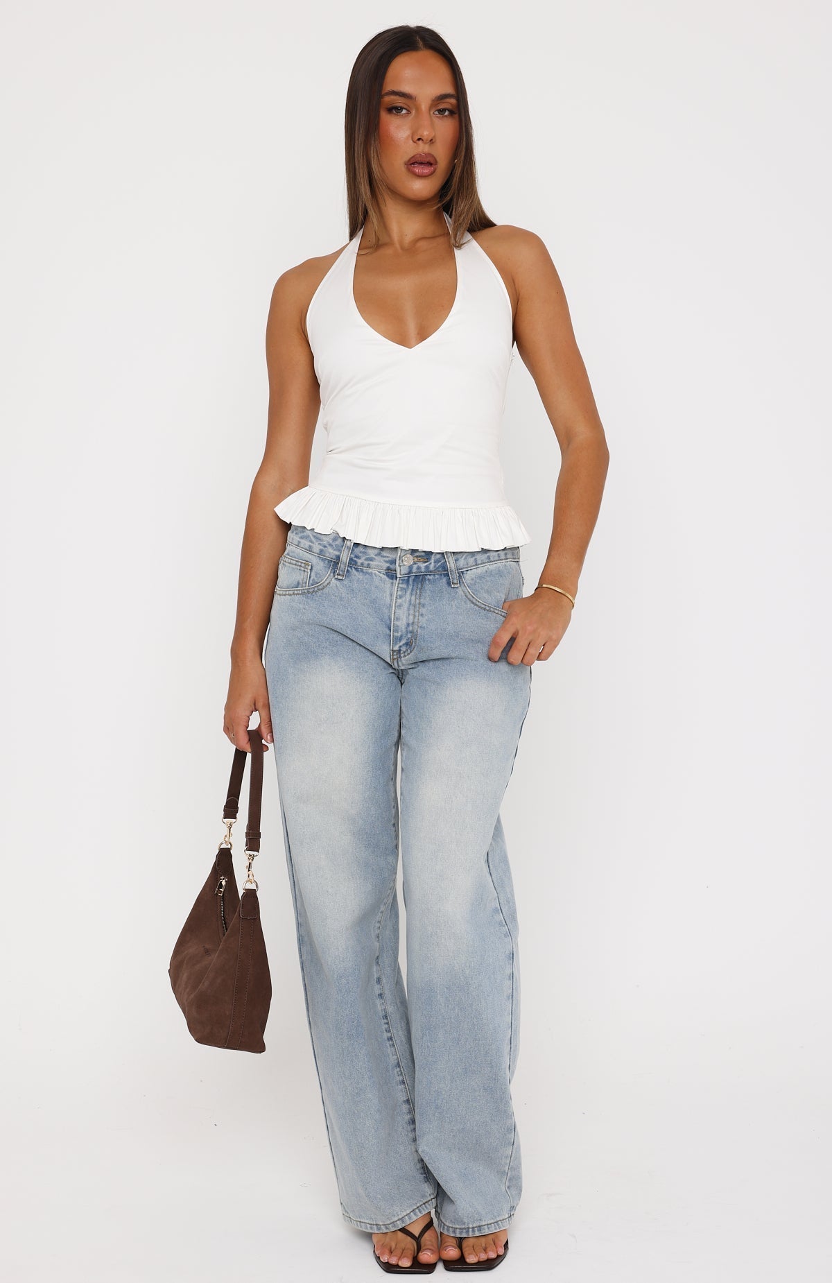 White Fox Flirty Fever Halter Top White