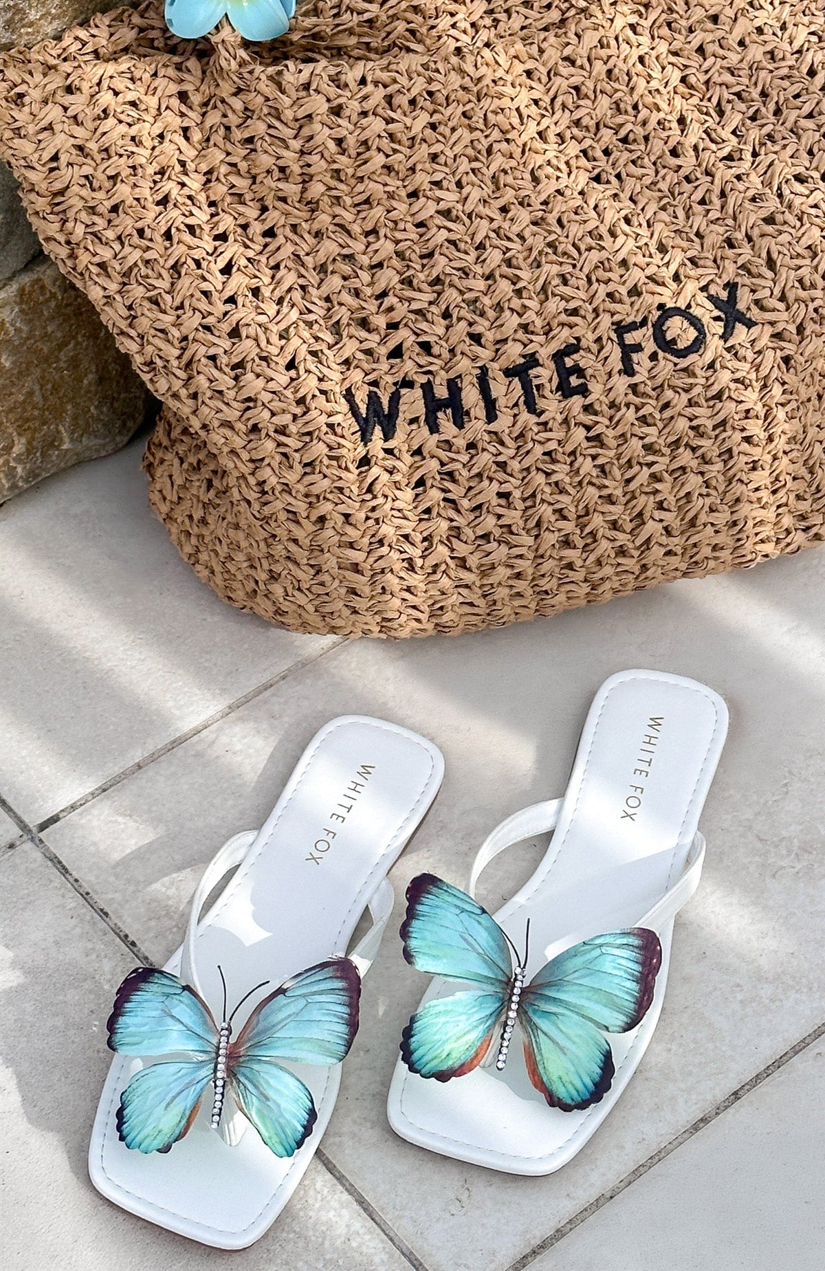 White Fox Noelle Sandals White/Aqua