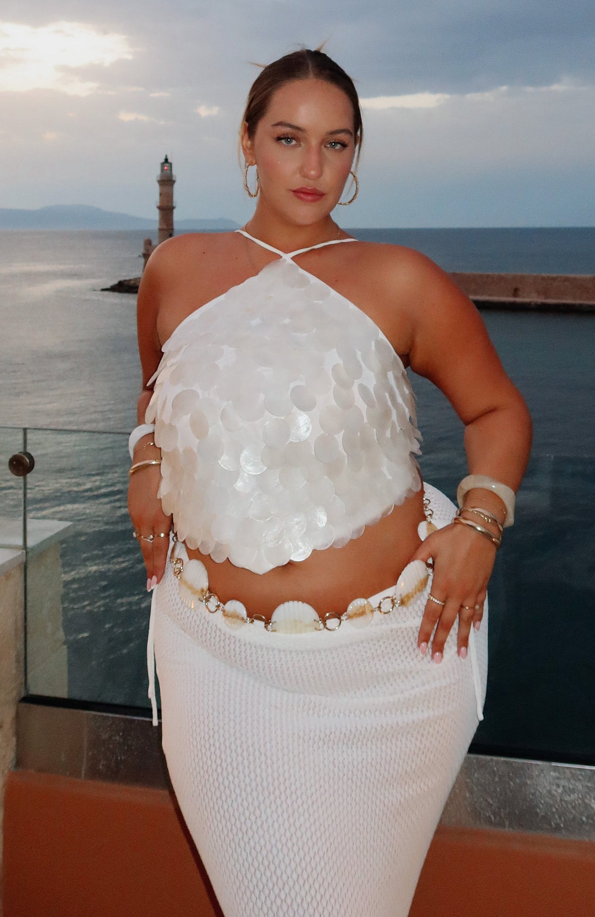 White Fox Athens Aura Shell Top White
