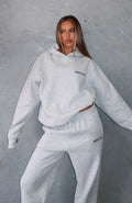 White Fox Core Classic Oversized Hoodie Dark Grey Marle