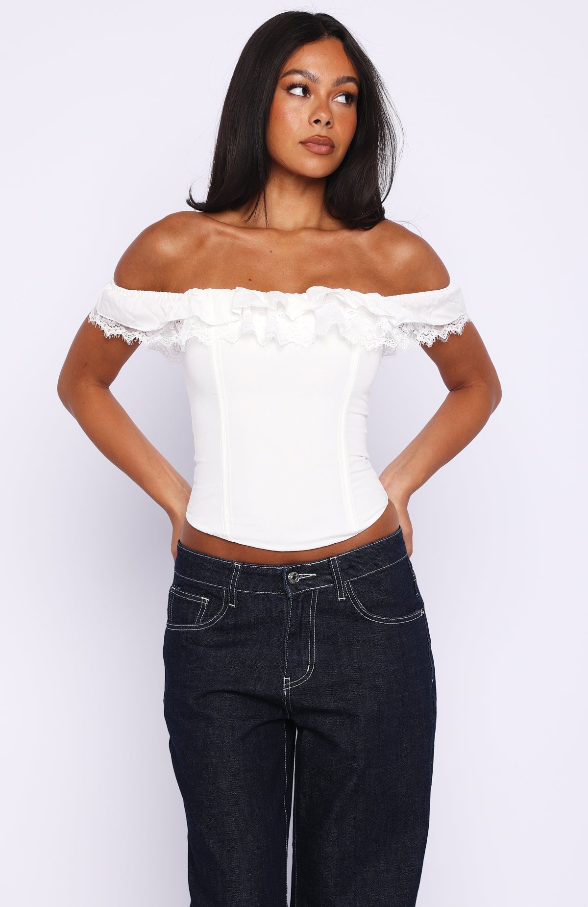 White Fox Shaking Things Up Strapless Bustier White