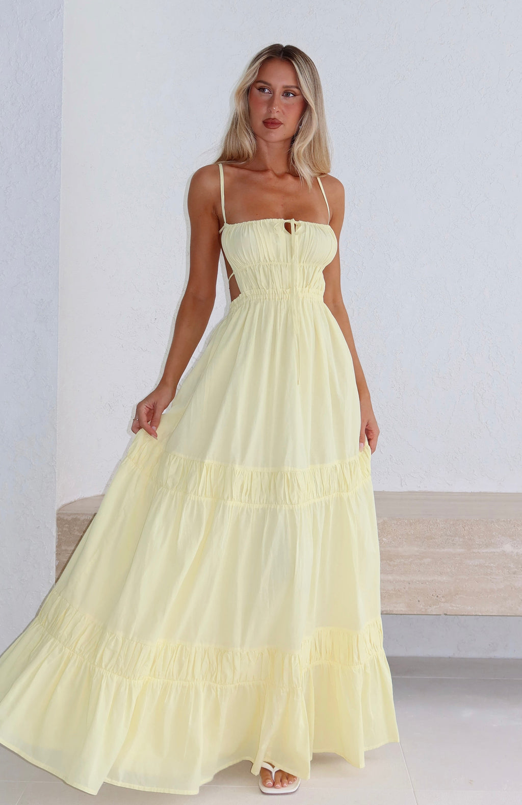 White Fox Rumour Has It Maxi Dress Lemon