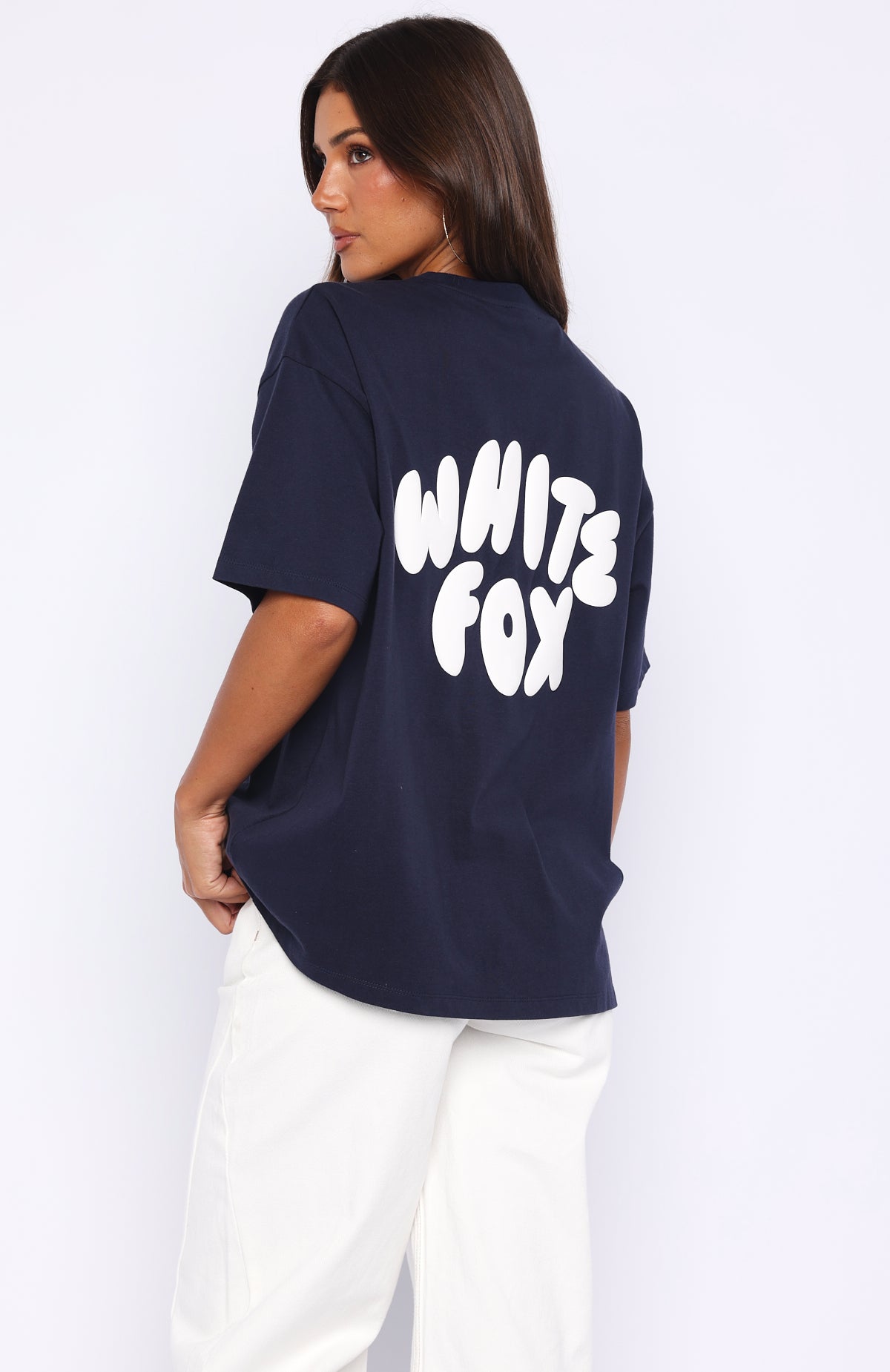 White Fox Club 14 Allie Oversized Tee Navy