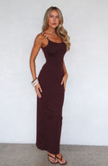White Fox Trusting You Maxi Dress Dark Chocolate
