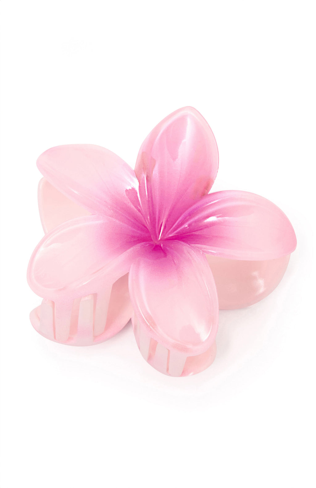 White Fox Floral Charm Hair Clip Pink