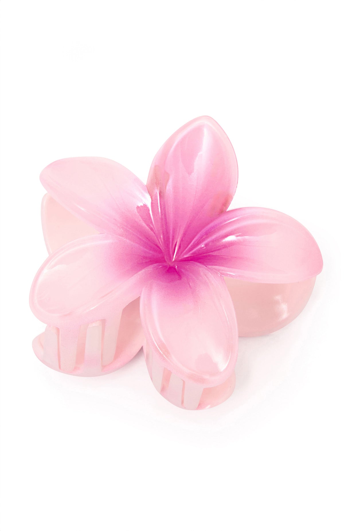 White Fox Floral Charm Hair Clip Pink