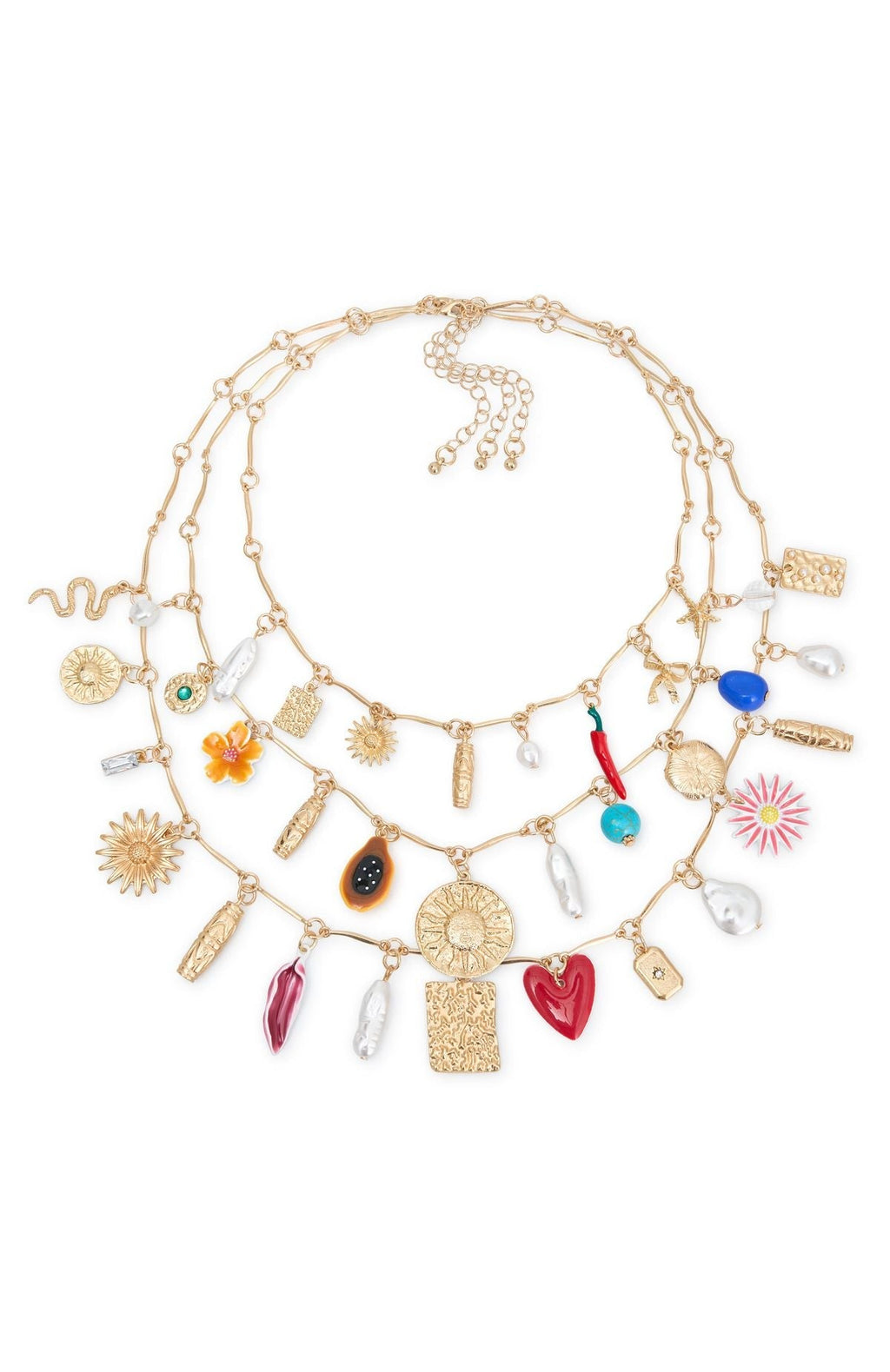 White Fox Leila Necklace Set Gold