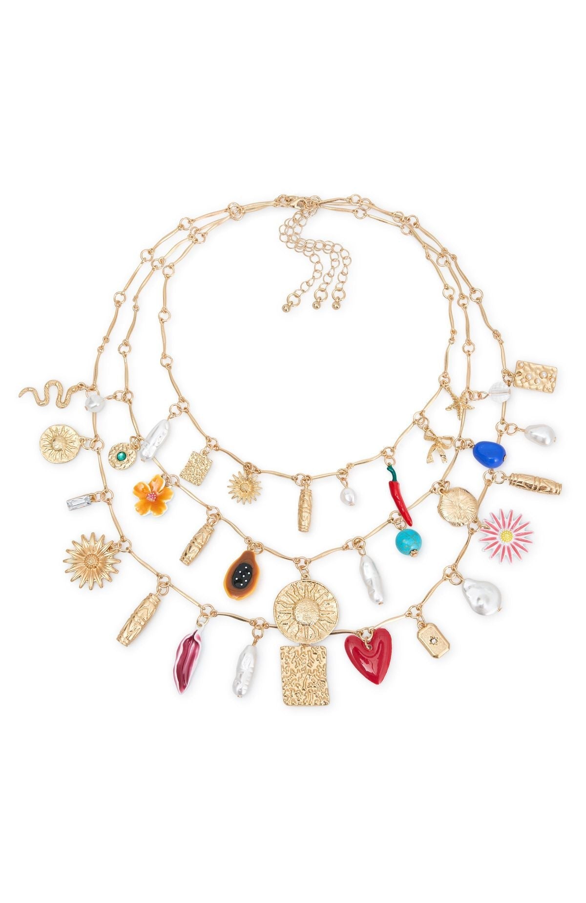 White Fox Leila Necklace Set Gold