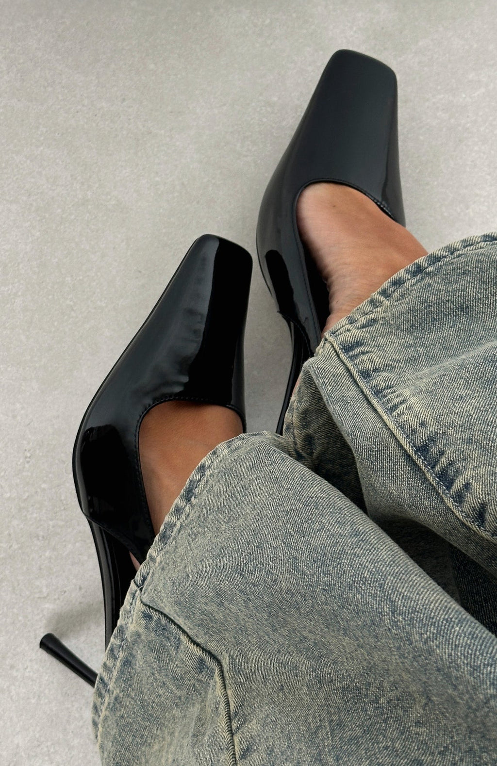 White Fox Ella Heels Black Patent