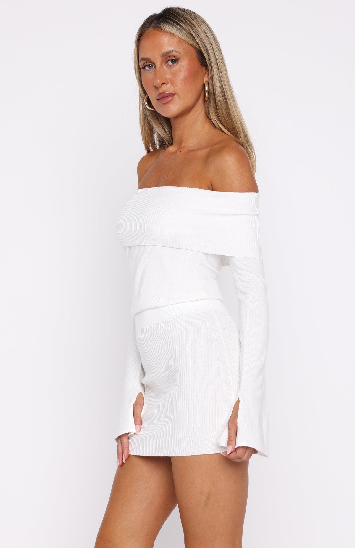 White Fox Parental Guidance Knit Mini Dress White