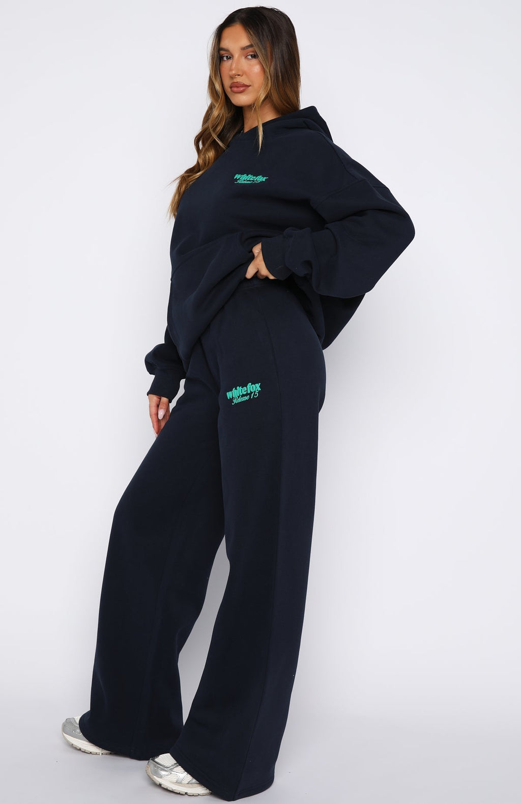 White Fox Release 15 Kiana Wide Leg Sweatpants Navy