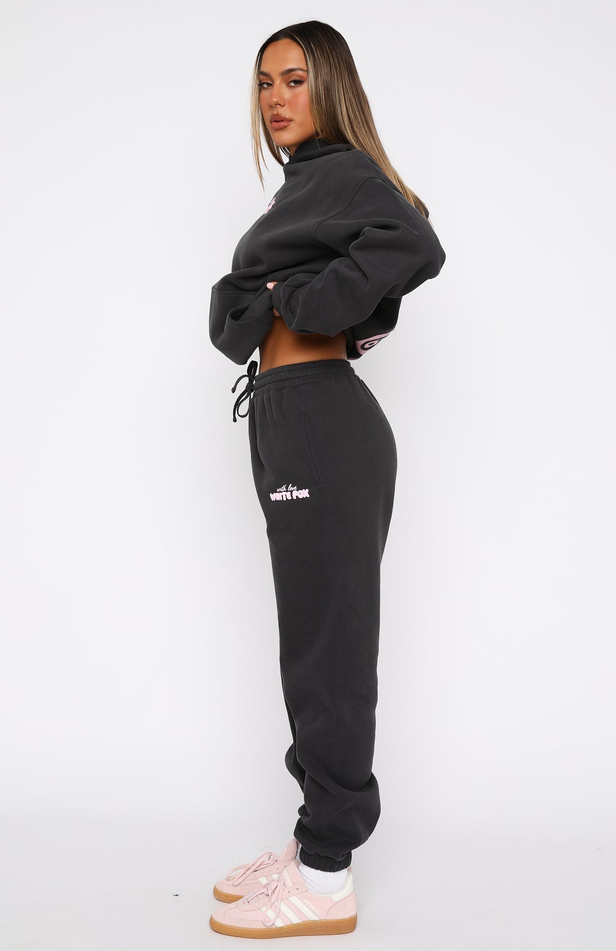 White Fox With Love In The Moment Sweatpants Charcoal